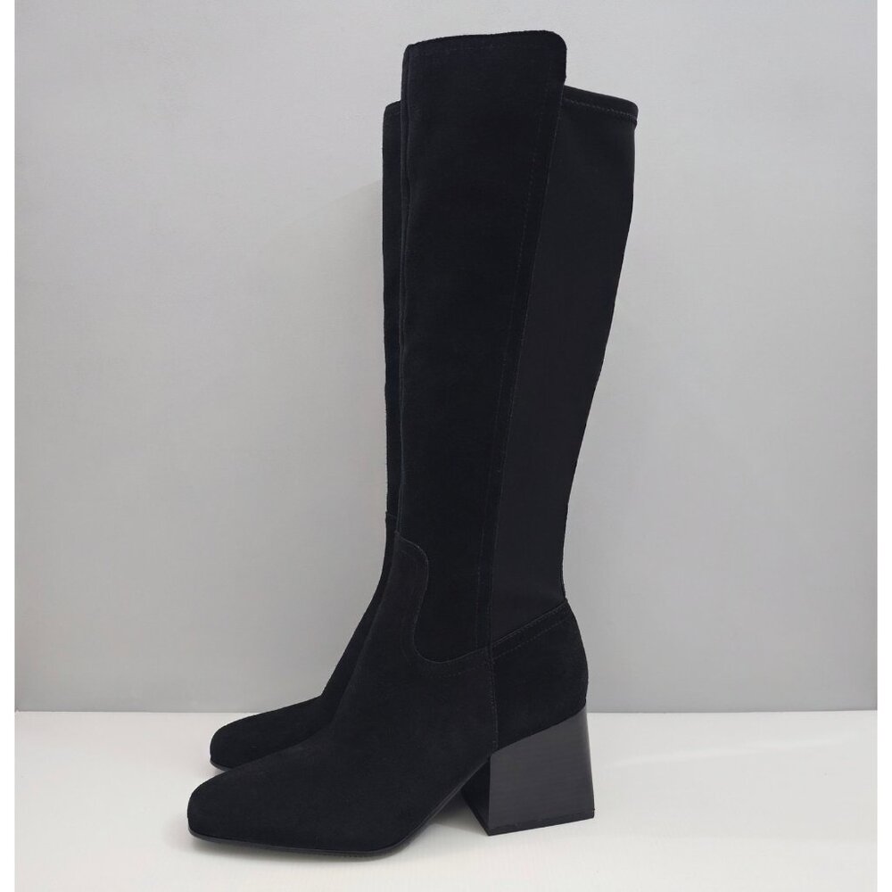 NEW Blondo Tenor Tall Knee High Boot Women 9.5 Black Suede Waterproof Block Heel